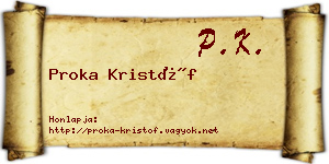 Proka Kristóf névjegykártya